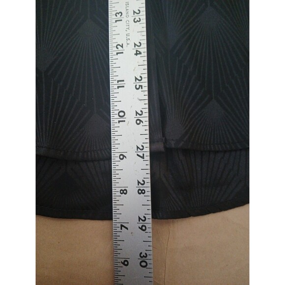 Rumours Womens S Button Up Blouse Top Shirt Black Art Deco Whimsigoth - Picture 5 of 8